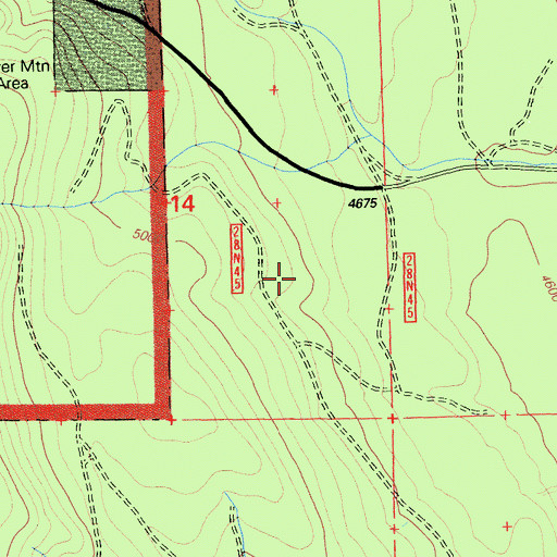 Topographic Map of Old Ski Hill, CA