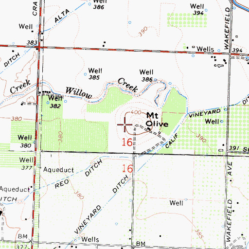Topographic Map of Mount Olive, CA