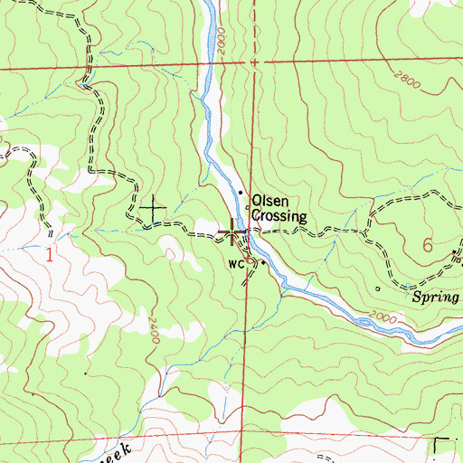 Topographic Map of Olsen Crossing, CA