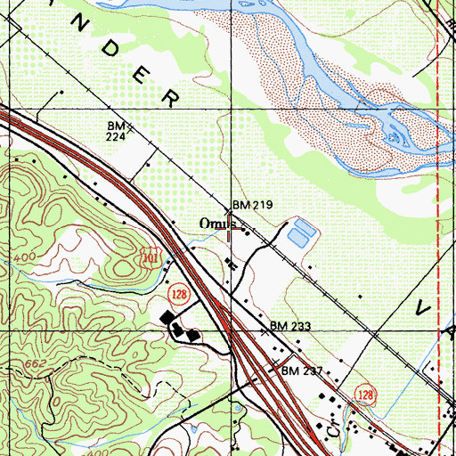 Topographic Map of Omus, CA