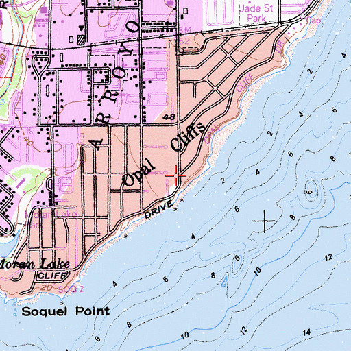 Topographic Map of Opal Cliffs, CA