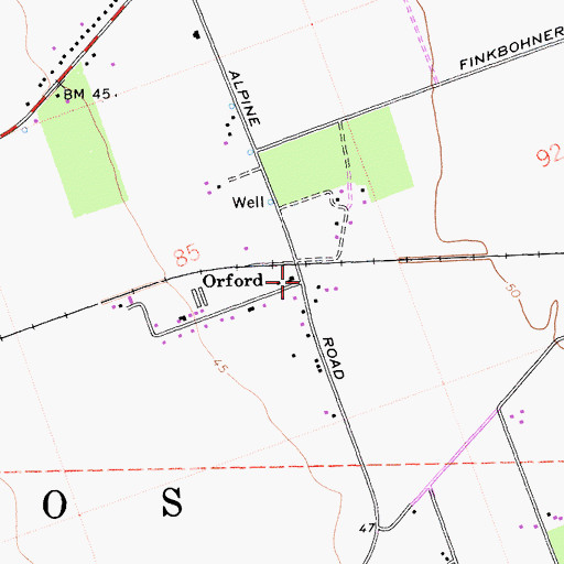 Topographic Map of Orford, CA