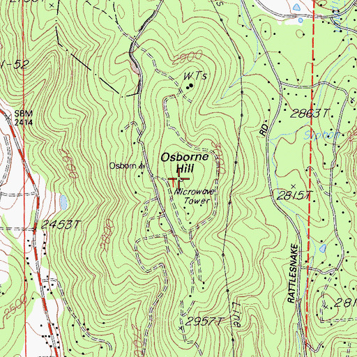 Topographic Map of Osborne Hill, CA