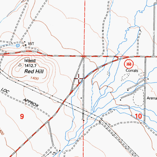 Topographic Map of Oteys Sierra Village, CA