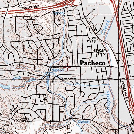 Topographic Map of Pacheco, CA