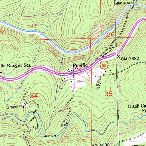 Topographic Map of Pacific, CA