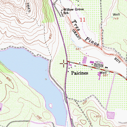 Topographic Map of Paicines, CA