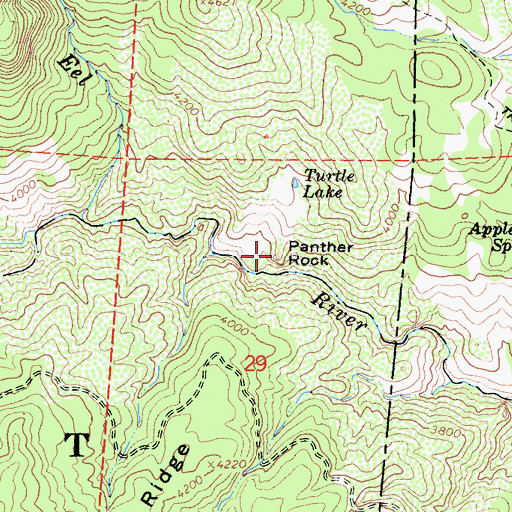 Topographic Map of Panther Rock, CA