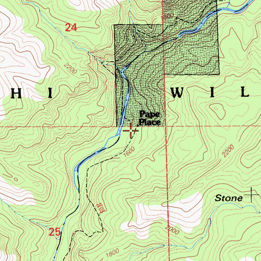 Topographic Map of Pape Place, CA
