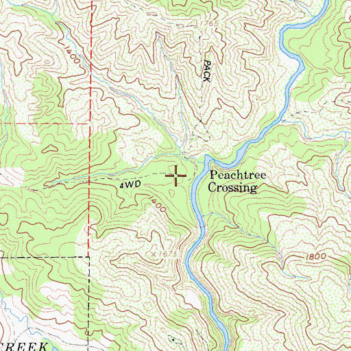 Topographic Map of Peachtree Crossing, CA