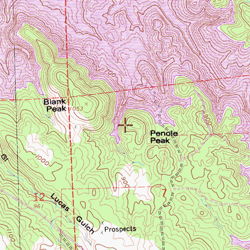 Topographic Map of Penole Peak, CA