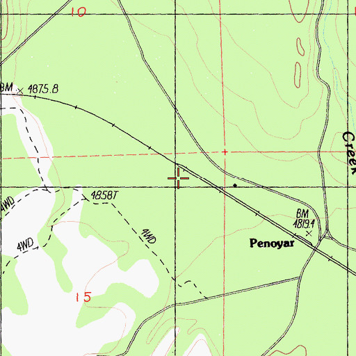 Topographic Map of Penoyar, CA