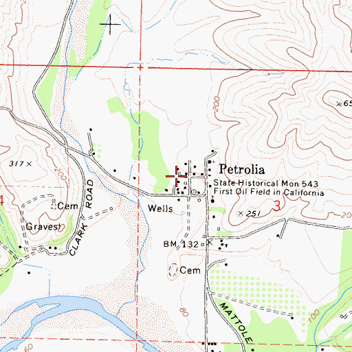 Topographic Map of Petrolia, CA