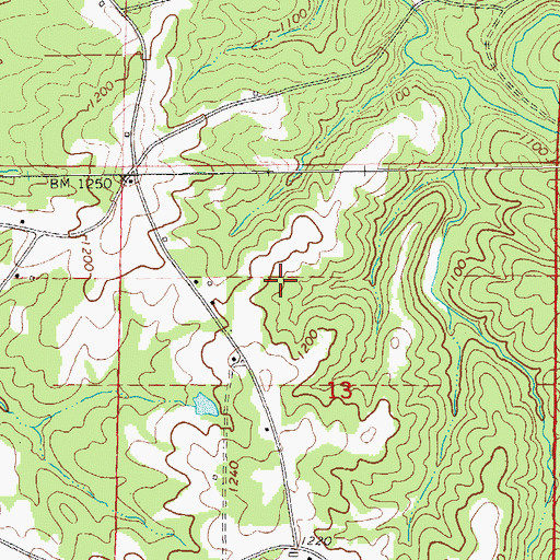 Topographic Map of Woodland Division, AL