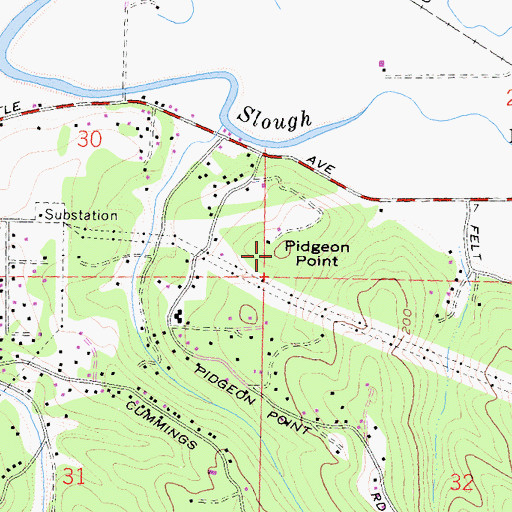 Topographic Map of Pidgeon Point, CA