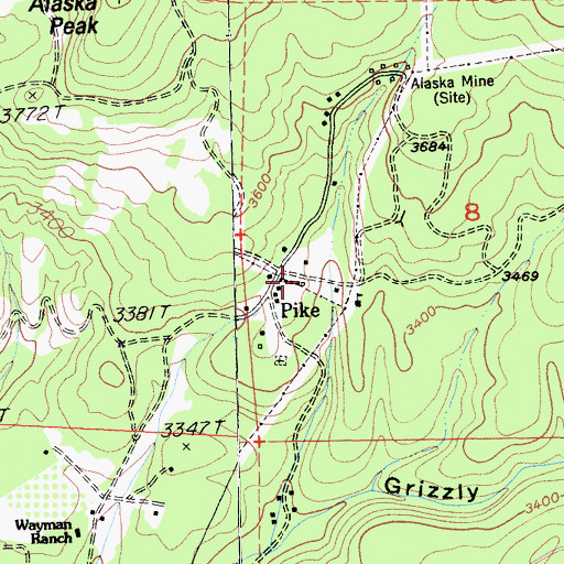 Topographic Map of Pike, CA