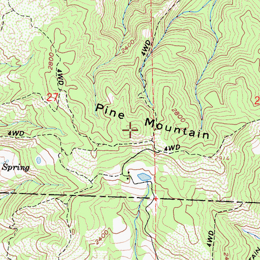 Topographic Map of Pine Mountain, CA