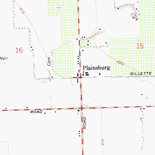 Topographic Map of Plainsburg, CA