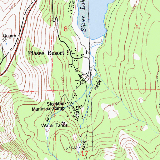 Topographic Map of Plasse, CA