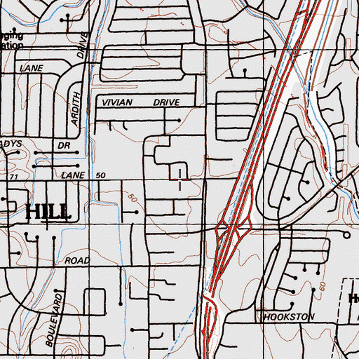 Topographic Map of Pleasant Hill, CA