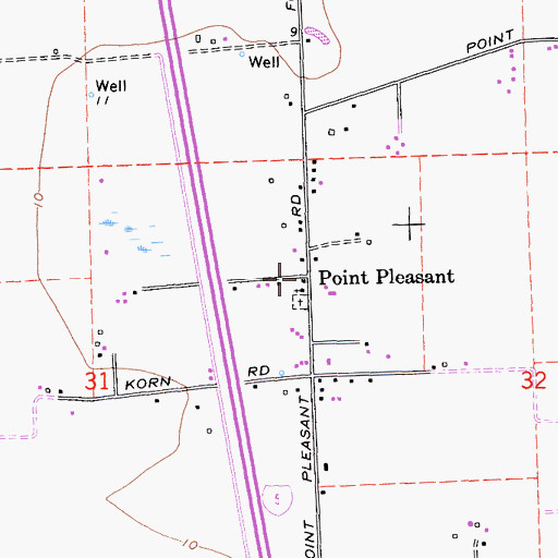 Topographic Map of Point Pleasant, CA