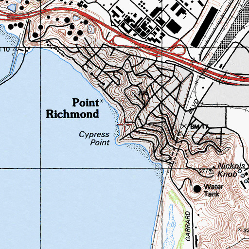 Topographic Map of Point Richmond, CA