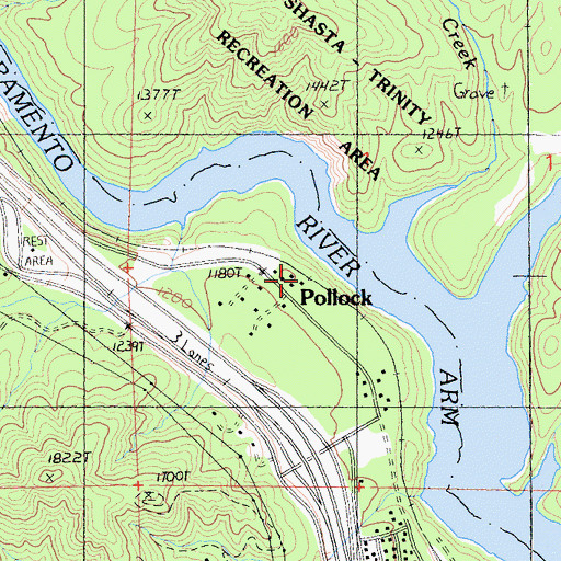 Topographic Map of Pollock, CA