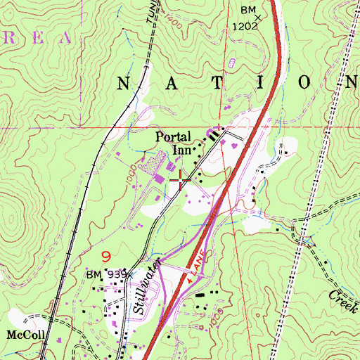 Topographic Map of Portal Inn, CA