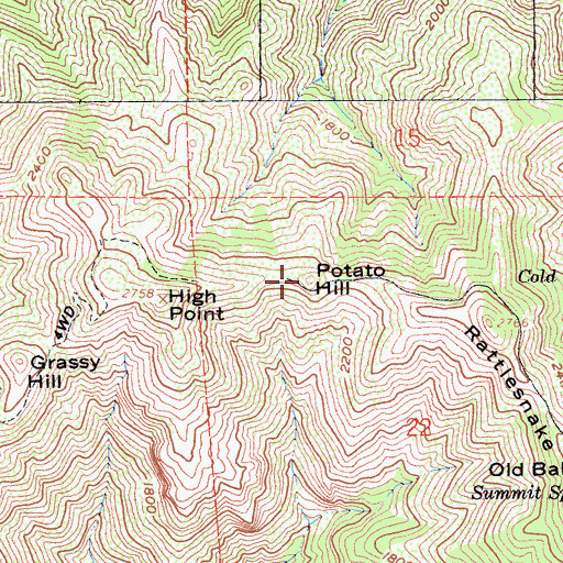 Topographic Map of Potato Hill, CA