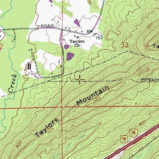 Topographic Map of Moody Division, AL