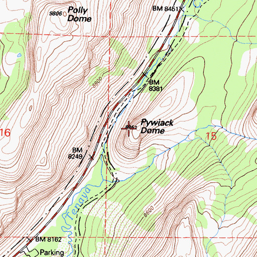 Topographic Map of Pywiack Dome, CA