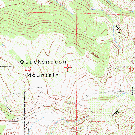 Topographic Map of Quackenbush Mountain, CA