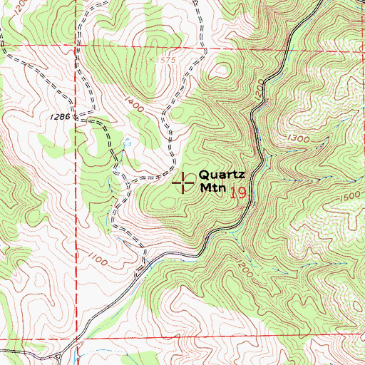 Topographic Map of Quartz Mountain, CA