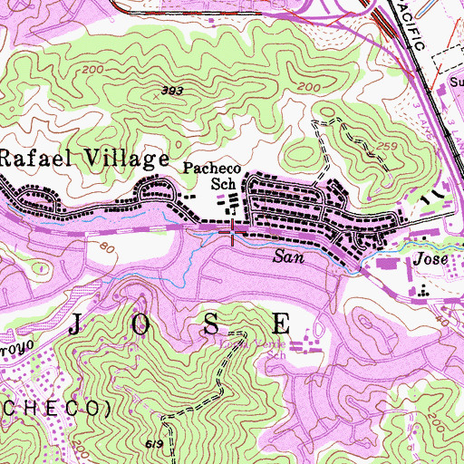 Topographic Map of Rafael Village, CA