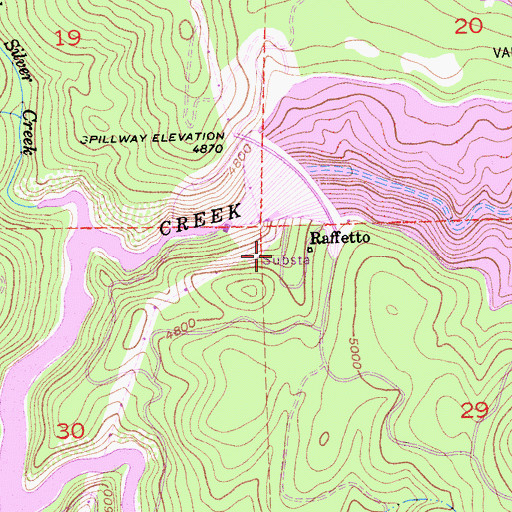Topographic Map of Raffetto, CA