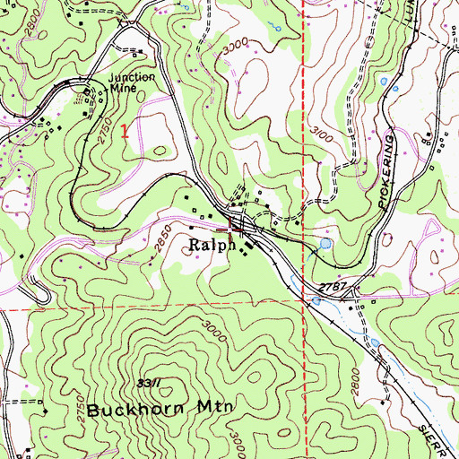 Topographic Map of Ralph, CA