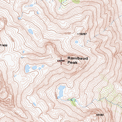 Topographic Map of Rambaud Peak, CA