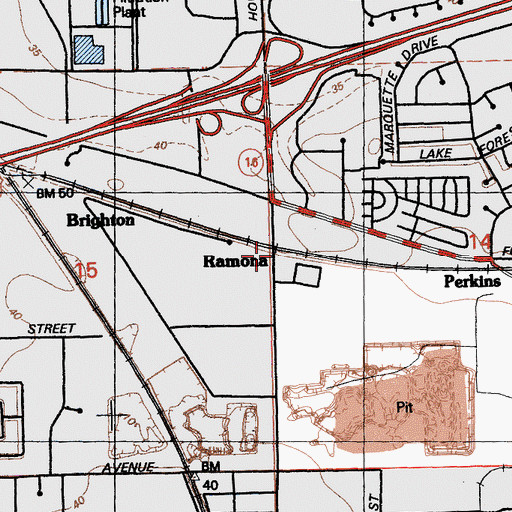 Topographic Map of Ramona, CA