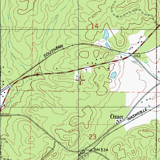 Topographic Map of Calera Division, AL