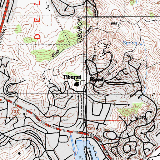 Topographic Map of Reed, CA
