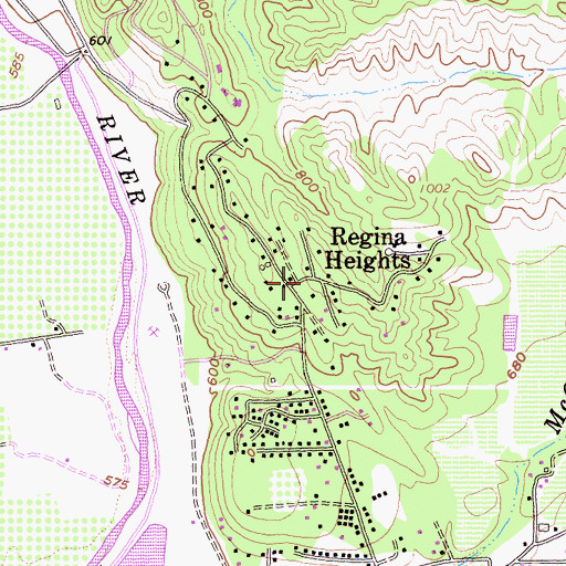 Topographic Map of Rogina Heights, CA