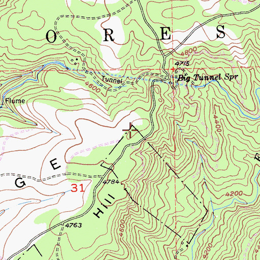Topographic Map of Remington Hill, CA