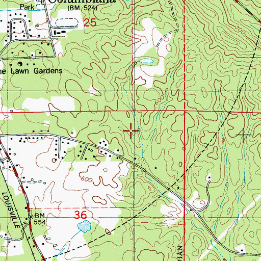 Topographic Map of Columbiana Division, AL