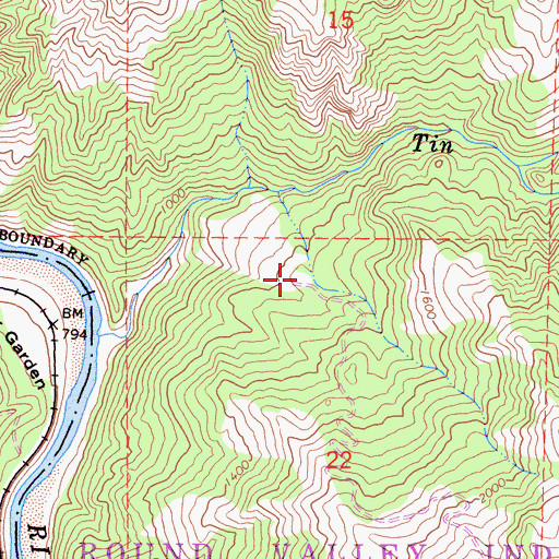 Topographic Map of Reyes Place, CA