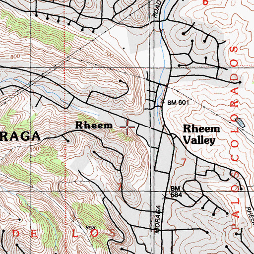 Topographic Map of Rheem, CA
