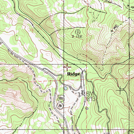 Topographic Map of Ridge, CA
