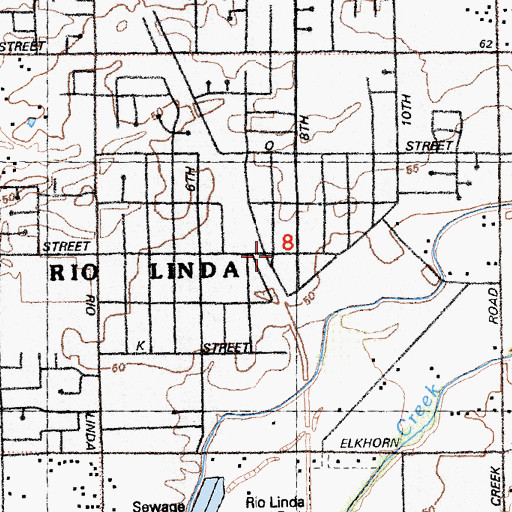 Topographic Map of Rio Linda, CA