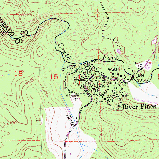 Topographic Map of River Pines, CA
