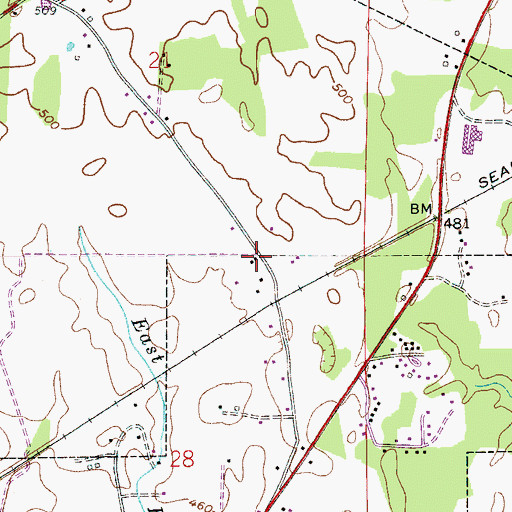 Topographic Map of Vincent Division, AL