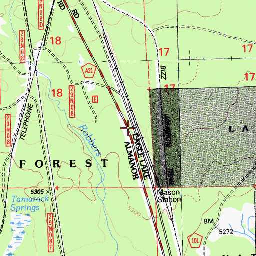 Topographic Map of Robbers Creek, CA